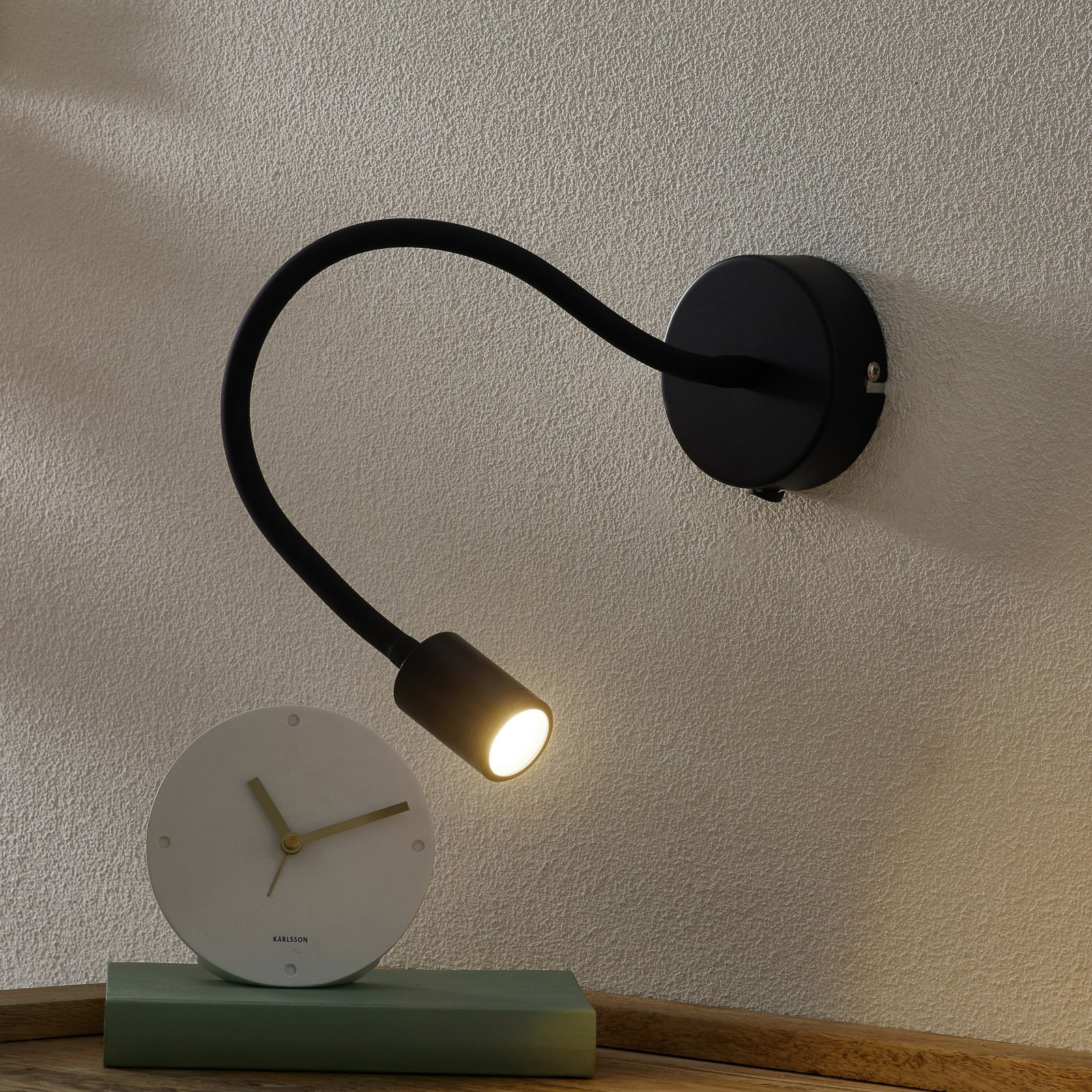 Flexibel LED-vägglampa Focus, svart