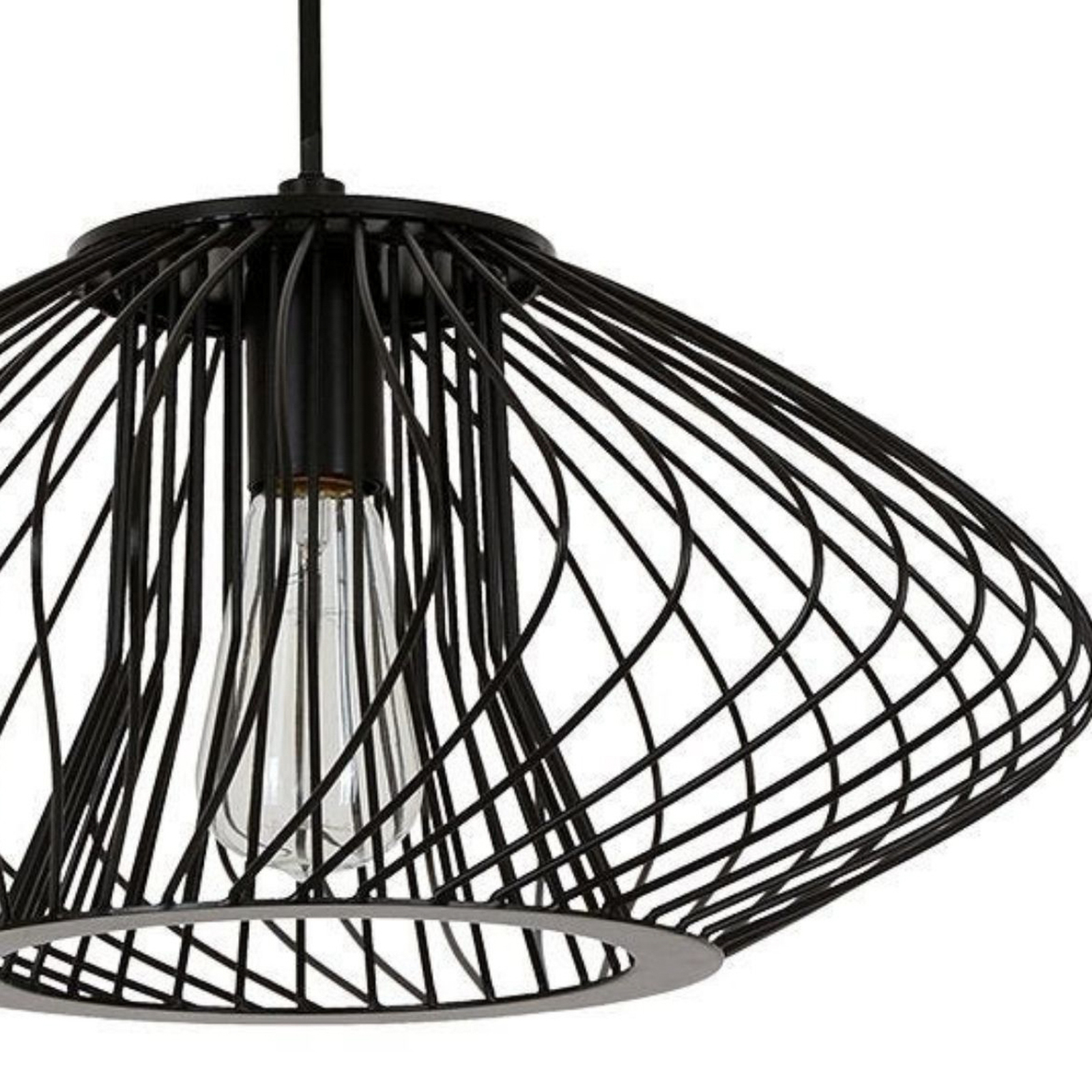 Lampă suspendată Beacon Pheonix Squat, negru, metal, Ø 45 cm