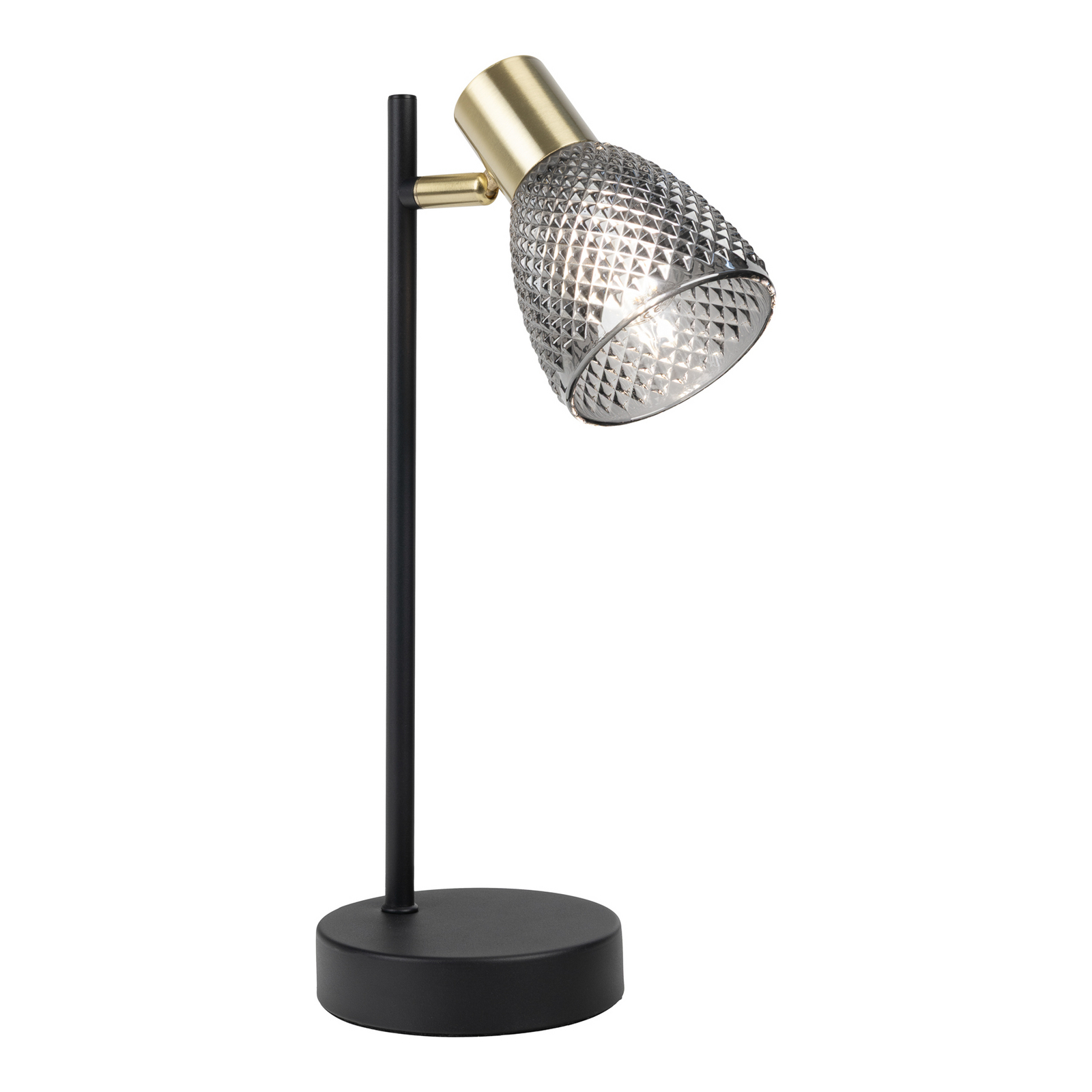 Laualamp Lindita, klaas, suitsuhall, E14, pööratav Laualamp Lindita, klaas, suitsuhall, E14, pööratav