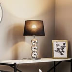 Fulda textile table lamp, black lampshade, chrome base