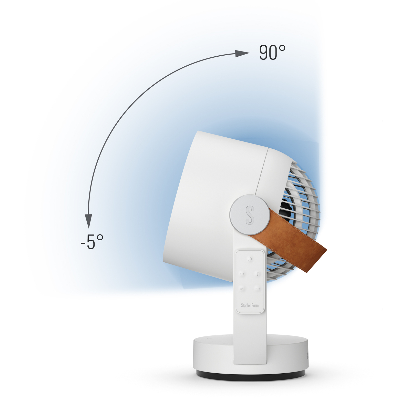Ventilator de masă Leo, oscilant 3D, alb