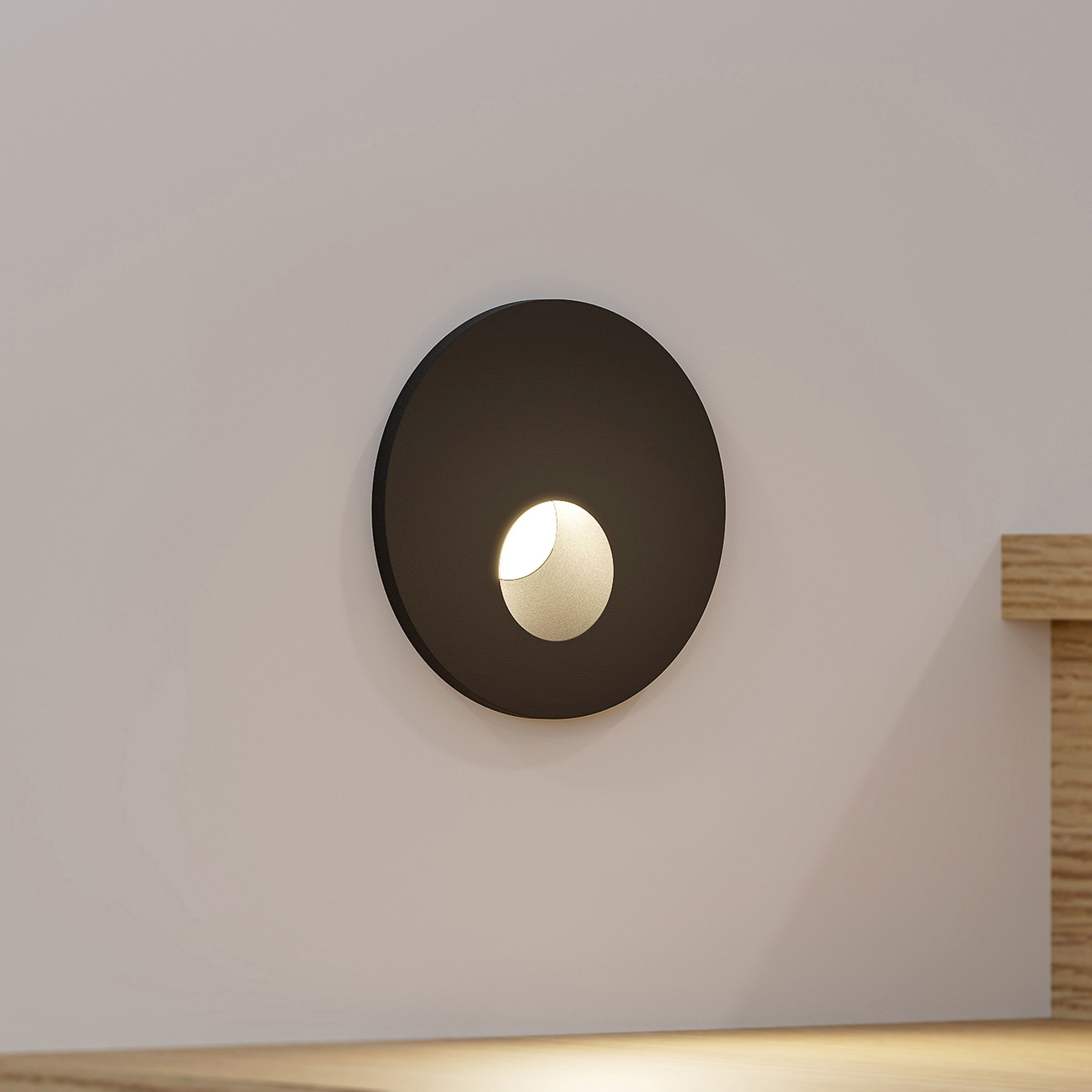 Oprawa wpuszczana LED Arcchio Vexi, Ø 7,5 cm, czarny, aluminium, CCT