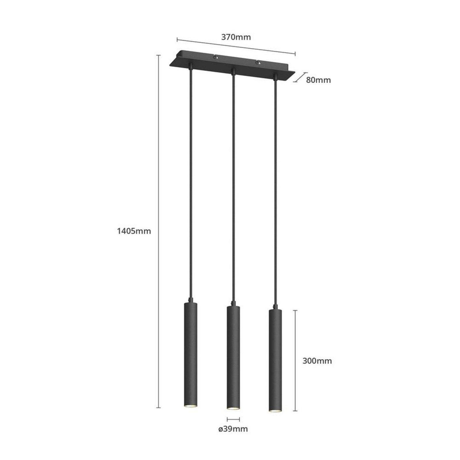 Franka 3 Hanglamp Black - Arcchio