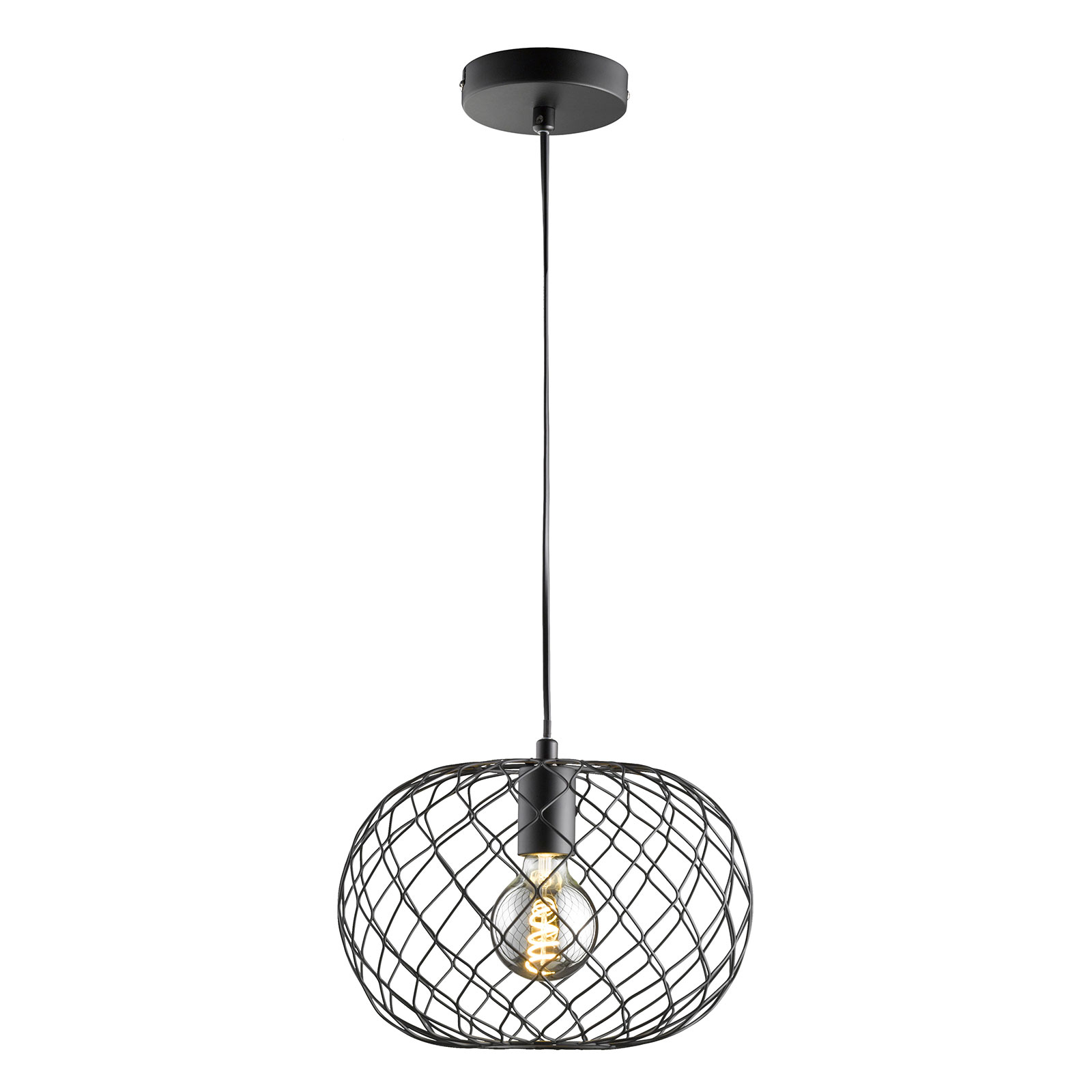 Fischer & Honsel Justin hanging light, mesh lampshade, for Living / Dining Room, metal, E27, 40 W, energy efficiency: A++