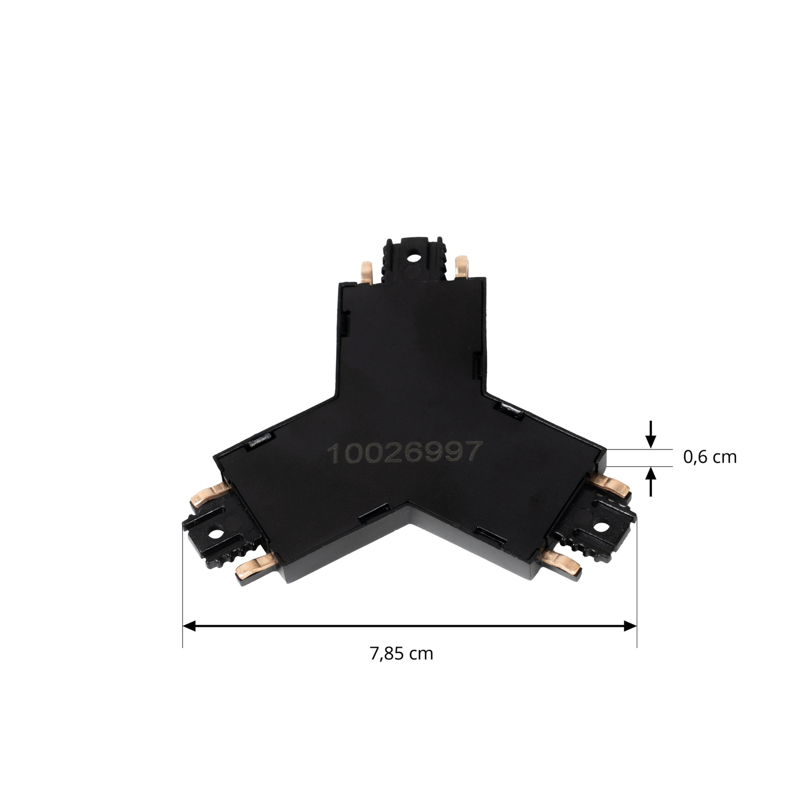 Lindby Y-kontakt Lumaro, svart, 7,85 cm, plast