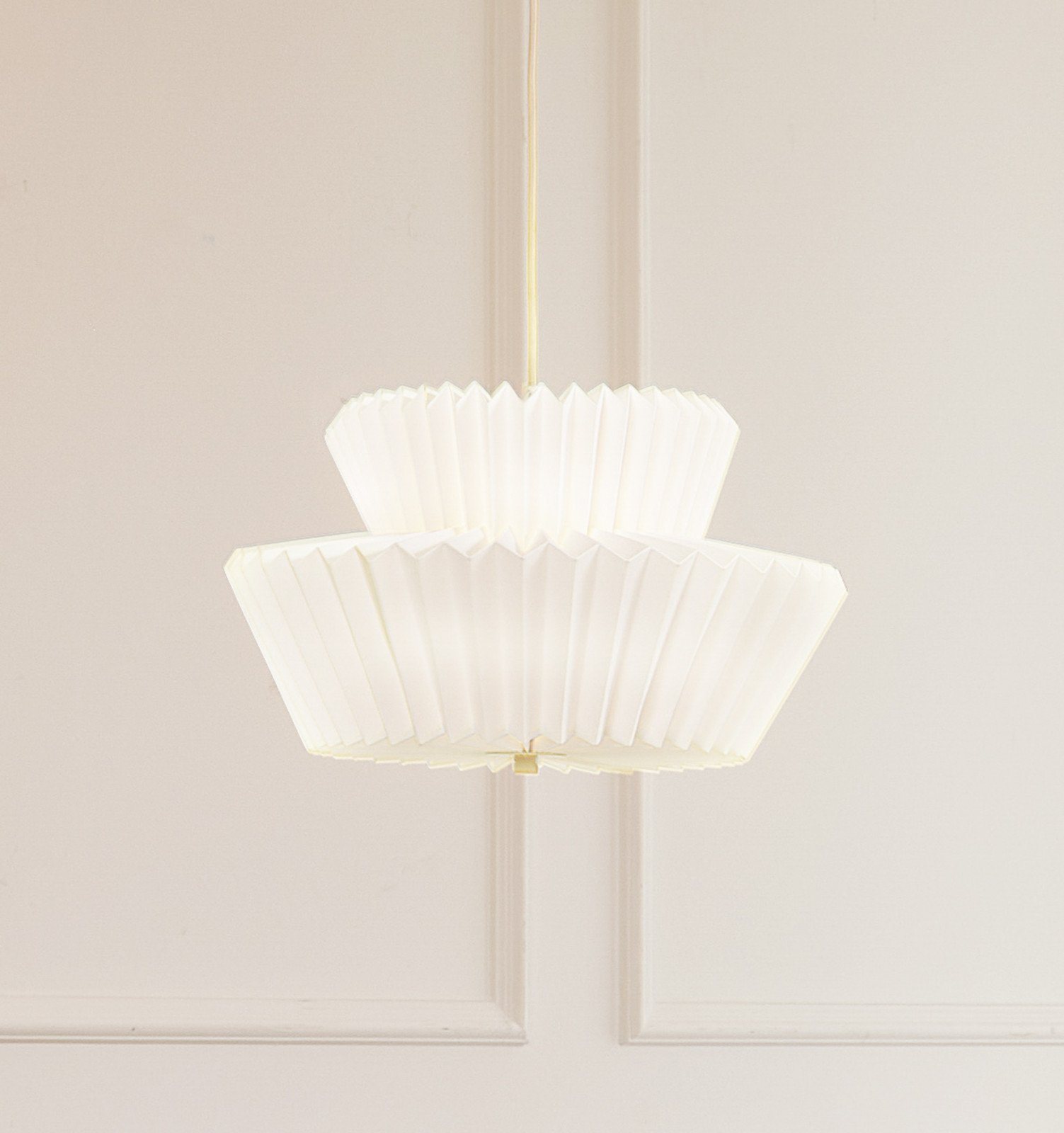 Suspensie Lindby Magali alb hârtie Ø 45 cm E27 - Camera de zi / sufragerie - Hârtie / Carton