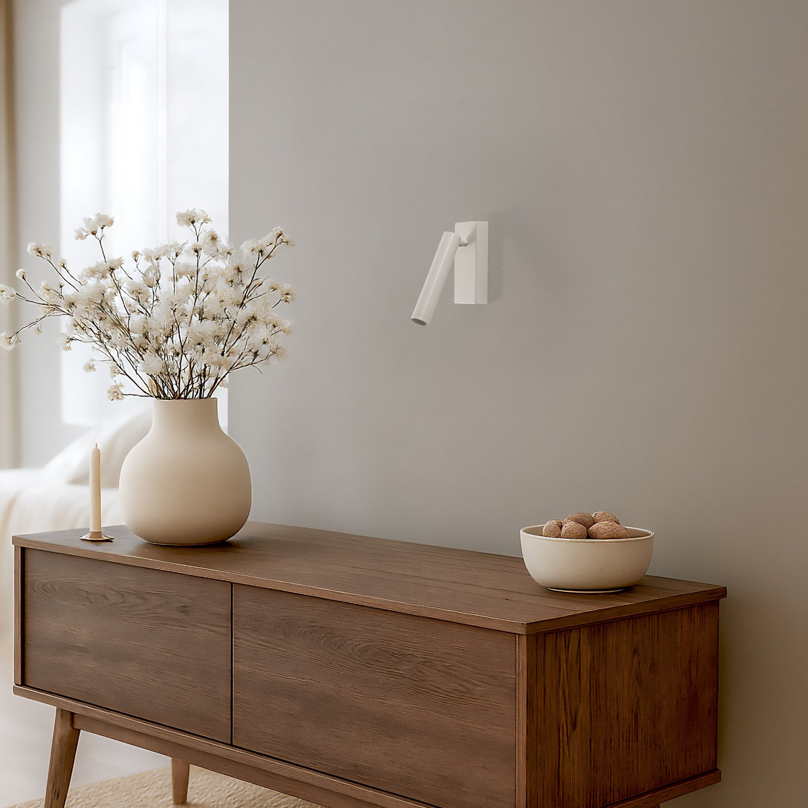 Applique a LED Rulo, beige, acciaio, 3000 K Applique a LED Rulo, beige, acciaio, 3000 K