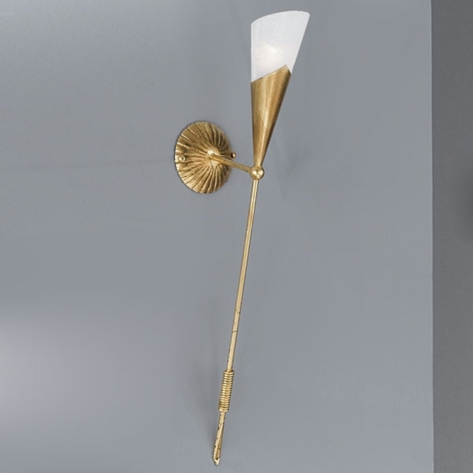 Gold-coloured wall torch RICARDA