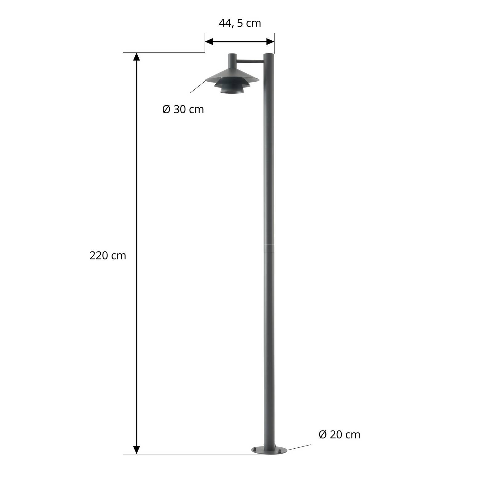 Lampa zewnętrzna LED Lucande Montaro, kolor antracytowy, 220 cm, IP54