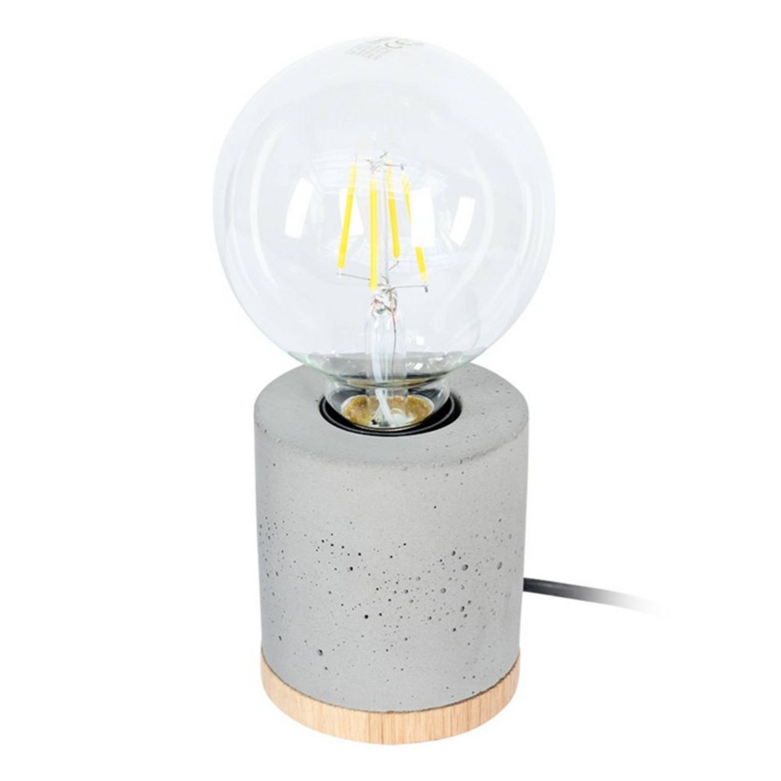 Jasper Table Lamp Wood/Black/Grey - Envostar