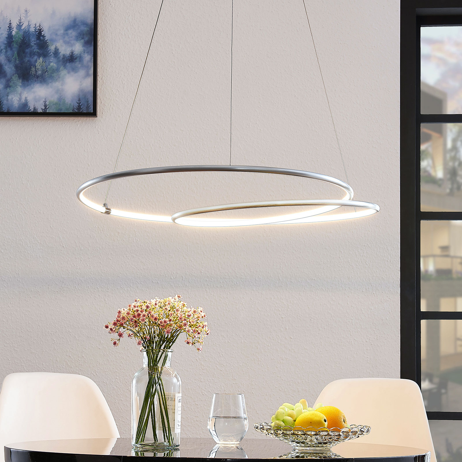 Lindby Lucy LED-hængelampe, 70cm, aluminium