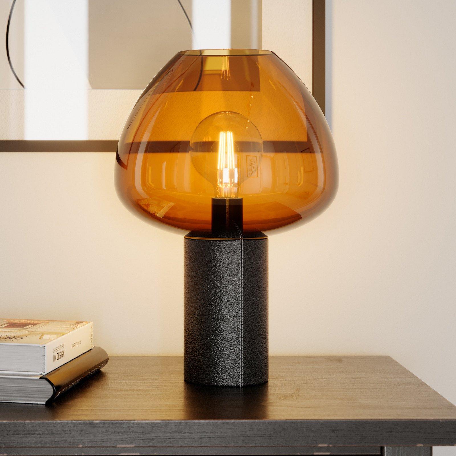 By Rydéns Cozy lampă de masă negru/coniac