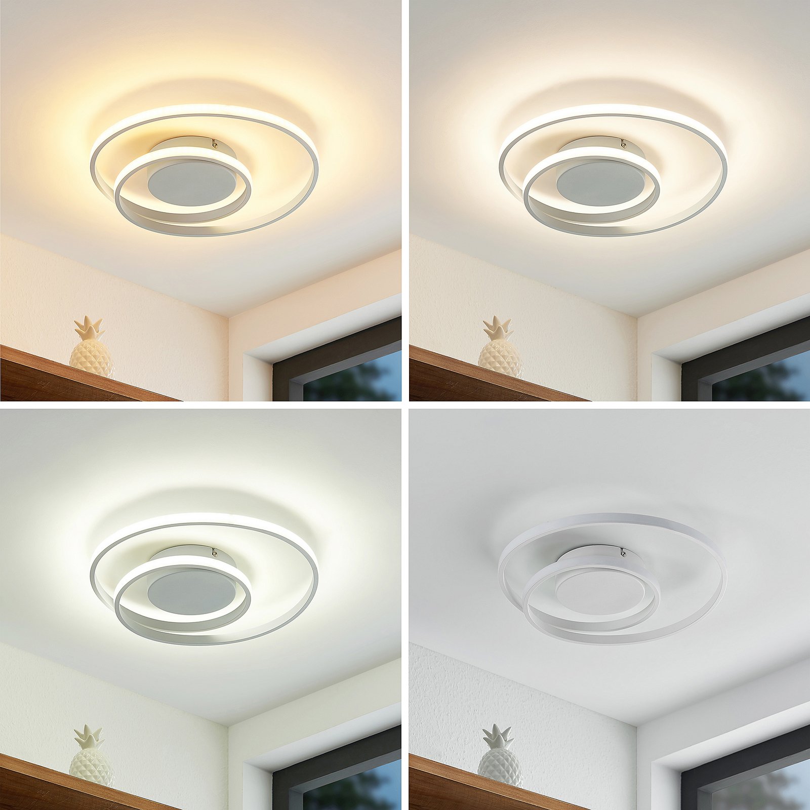 Emisua LED Ceiling Lamp CCT Dim. White - Lindby