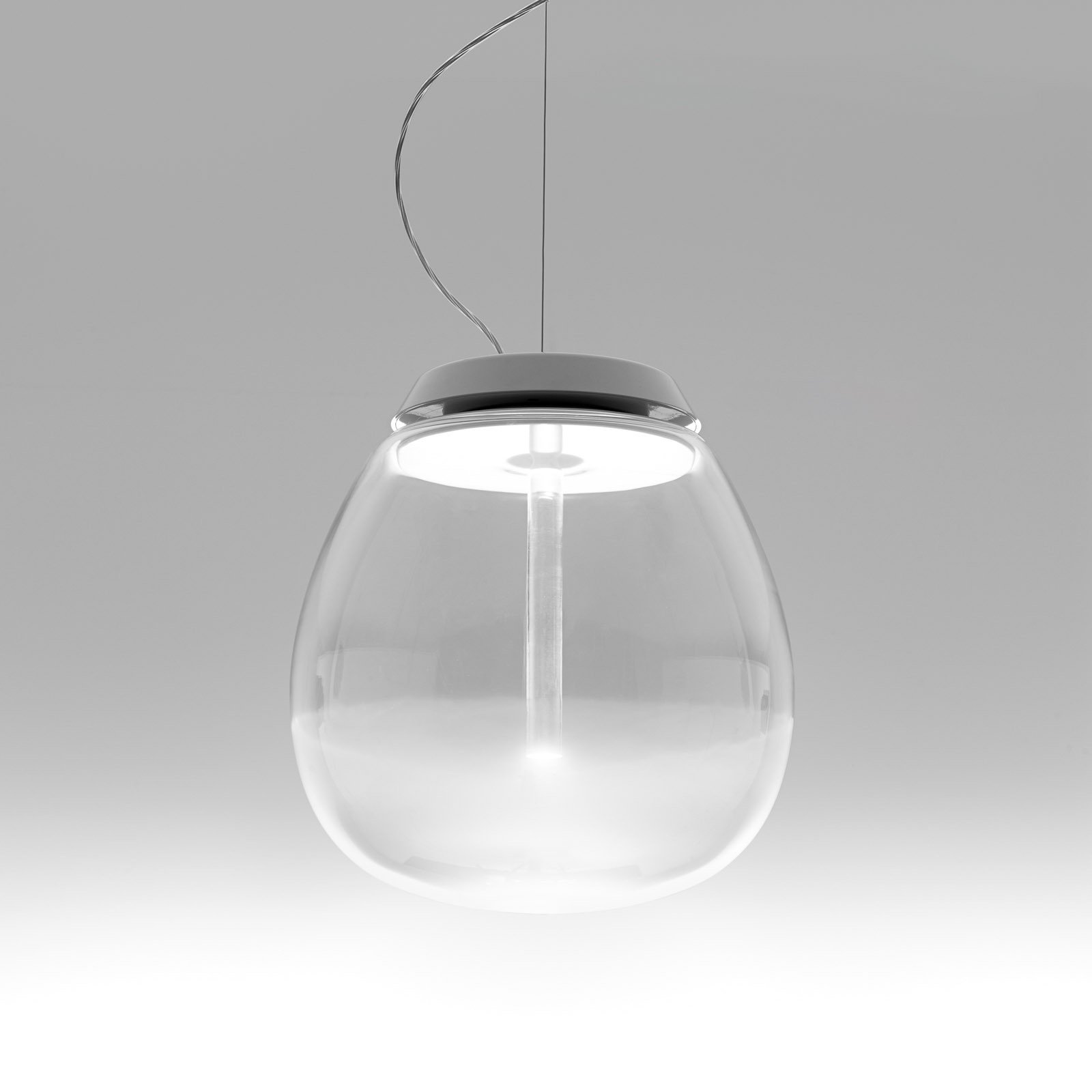 Lampă suspendată Artemide Empatia LED Ø 16 cm - Camera de zi / sufragerie - design - alb transparent - Sticlă