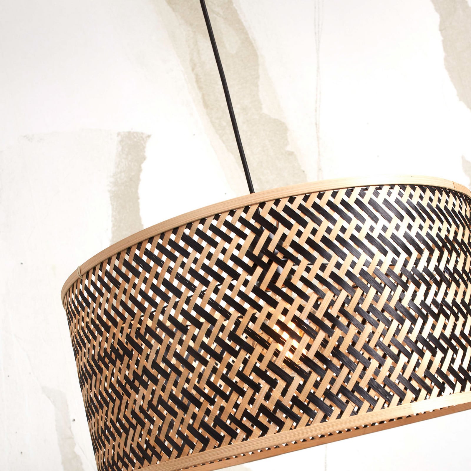 GOOD & MOJO Suspension Java, naturel/noir, Ø 50 cm, E27