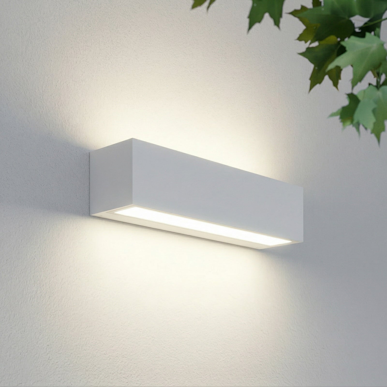 Lengo LED-Außenwandlampe, 25cm, weiß, up/down, 3000K Lucande - Modern - Aluminium - Eckig