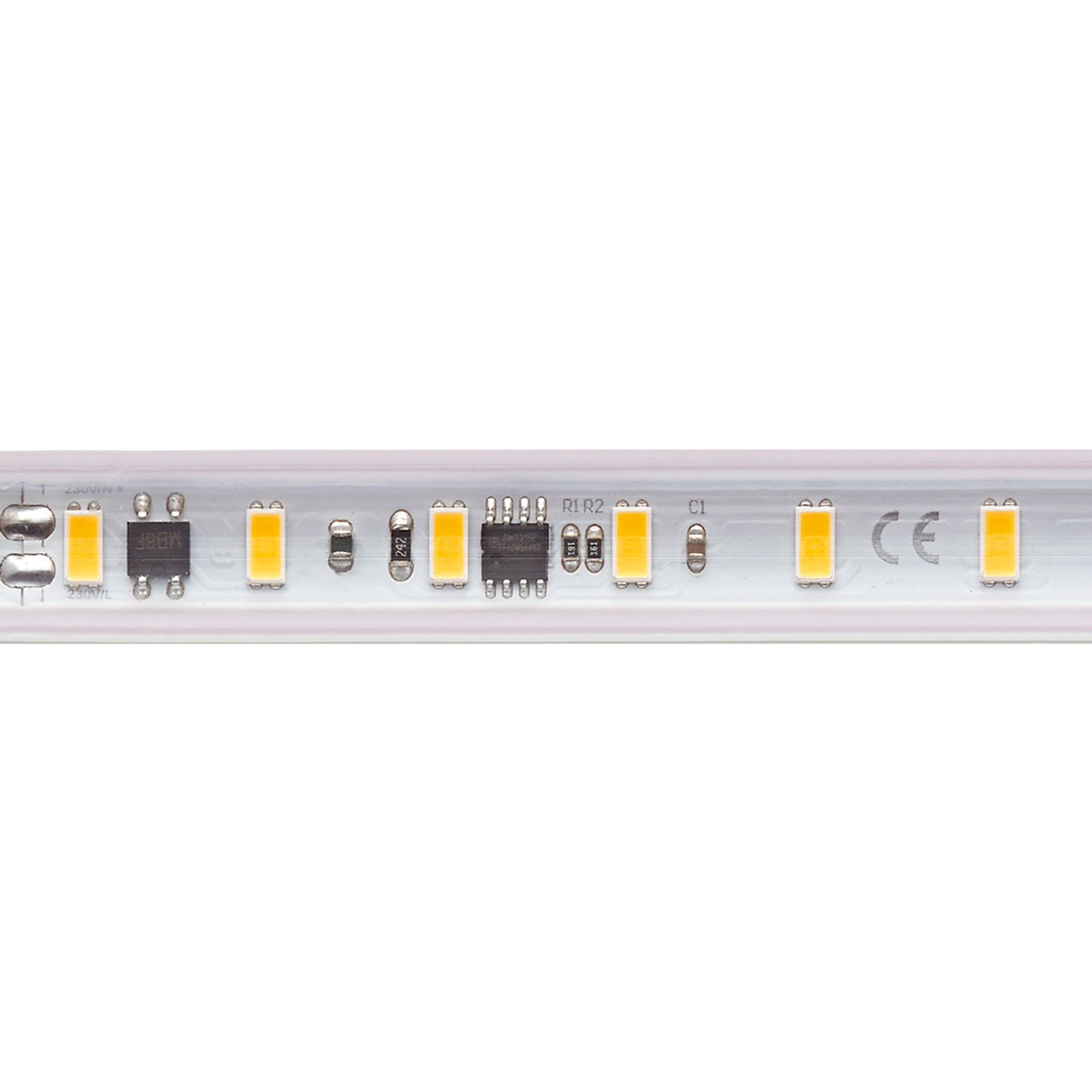 LED-Strip 5966 mit Endkappe, 230V, 10m, Ra90, IP65