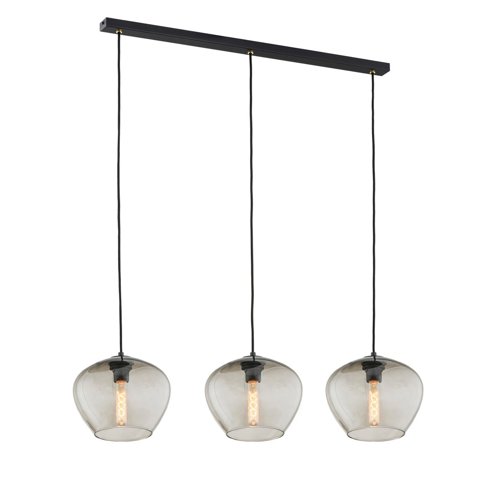 Suspension Svala abat-jour rond à 3 lampes linéaire