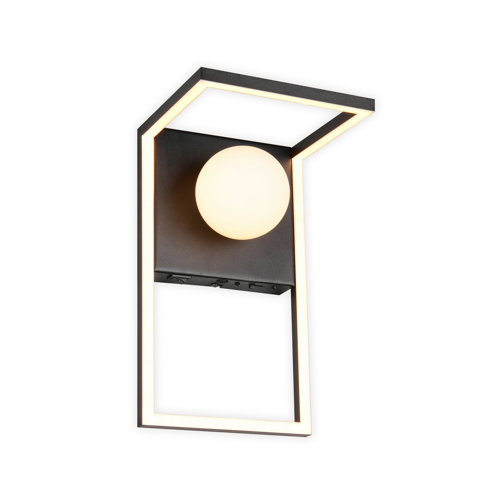 LED-seinävalaisin Arola, mattamusta, leveys 17 cm, metalli