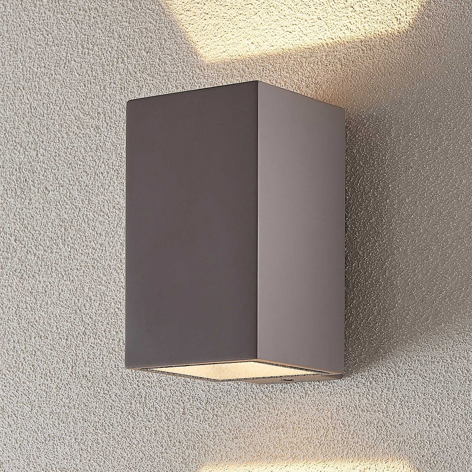 Lindby Kaniel LED outdoor wall light, concrete, concrete, 6.8 W, energy efficiency: A+, W: 12 cm, H: 20 cm