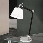 Elastyczna lampa biurkowa Leandro z tkaniny