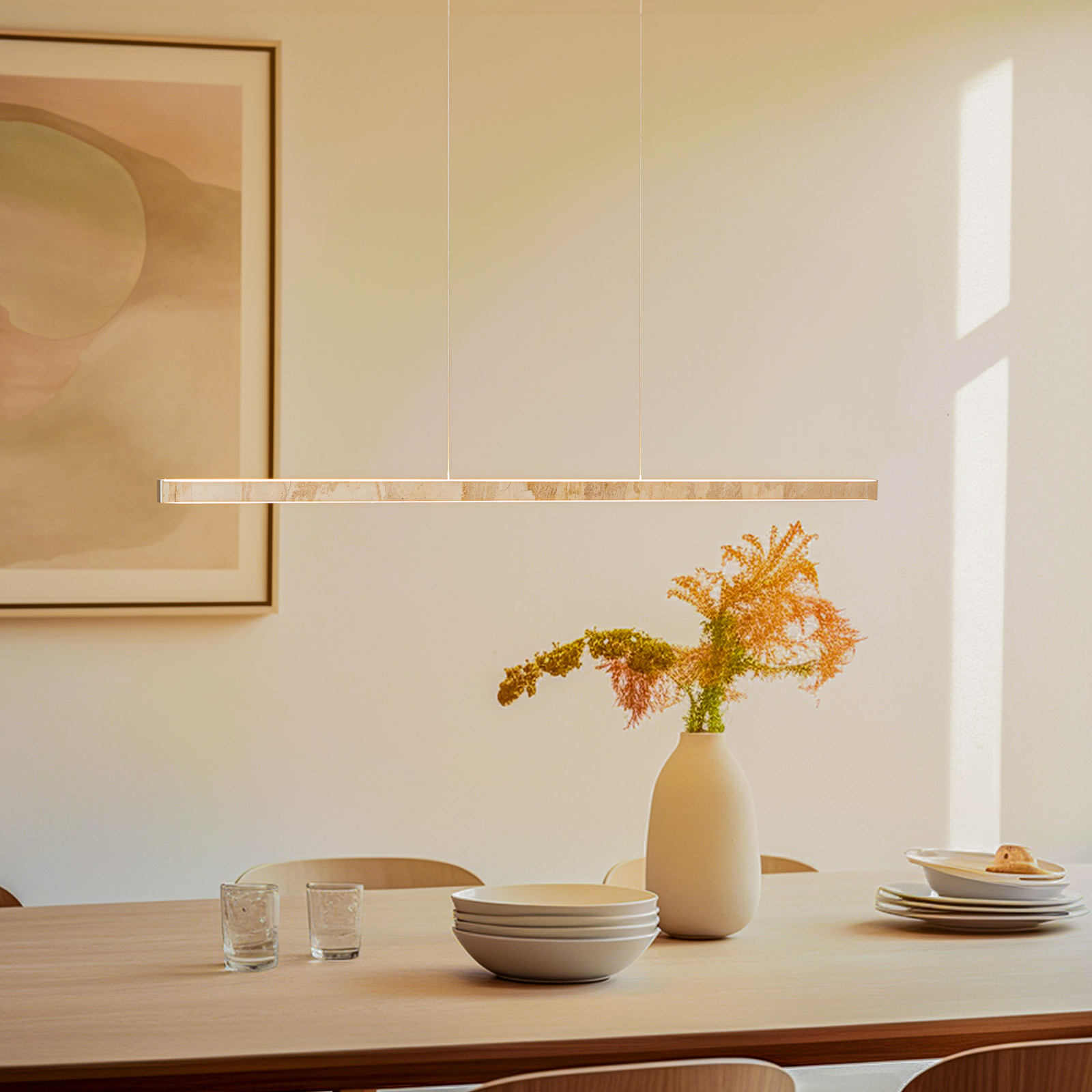 Quitani Zino LED hanglamp leisteen goud 114 cm