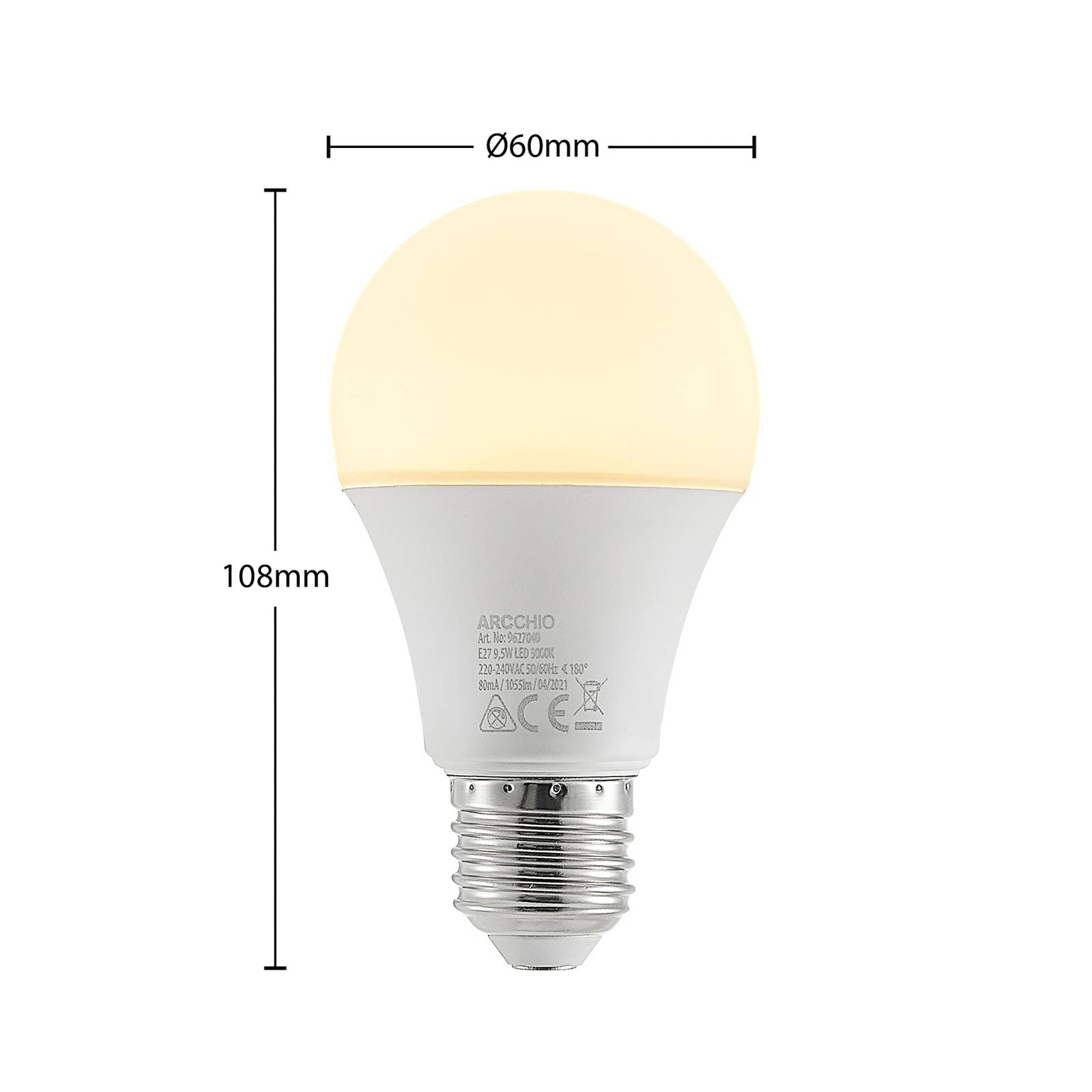 LED žiarovka E27 A60 9,5W 3 000K opálová sada 10ks