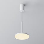 Maytoni Plato LED pendant light, white, Ø 18.5 cm, aluminium