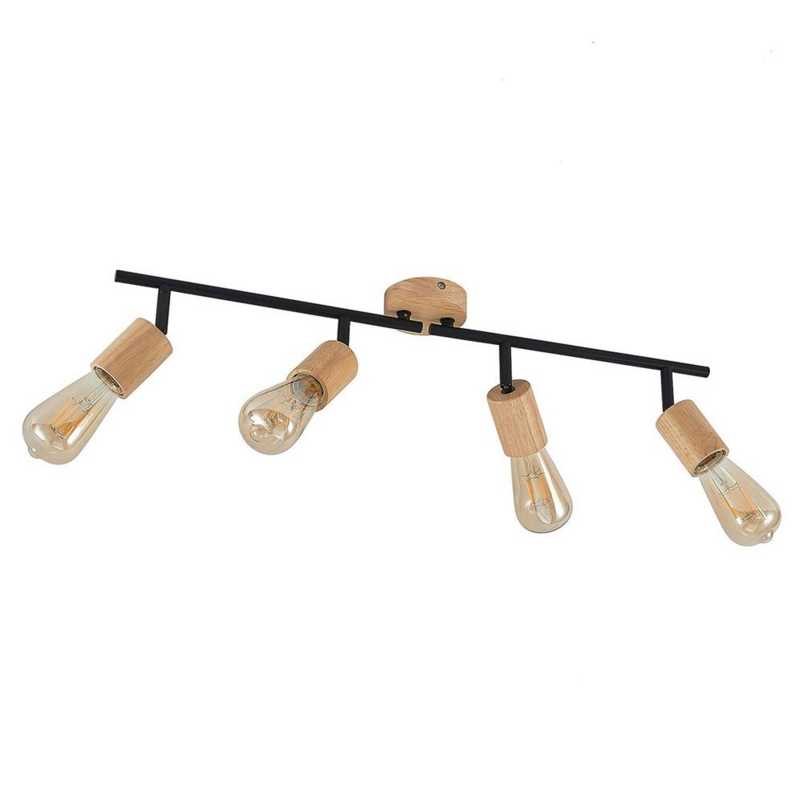 Magniva 4 Stropna lampa Drvo/Crna - Lindby