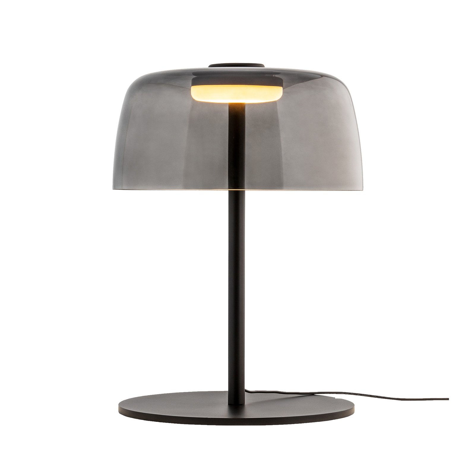 LEDS-C4 Lampe de table LED Levels, Ø 32 cm, noir, verre, CCT