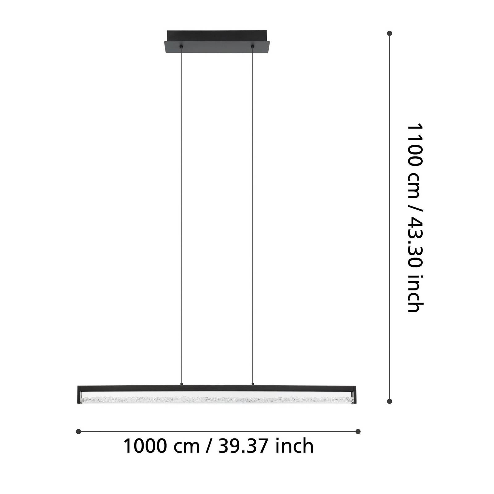 Żyrandol LED Cardito, tunable white 100cm czarny