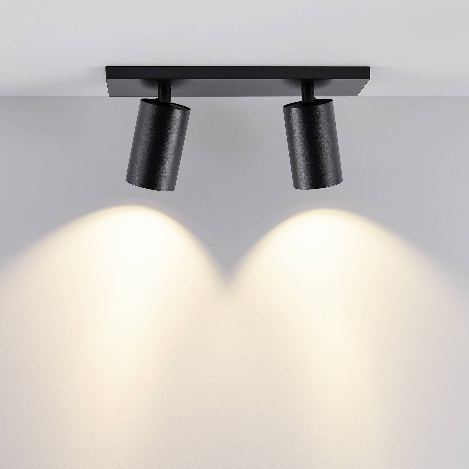 Deckenspot CAN TILT, schwarz, 31 x 9 cm, 2-flg., Metall GU10 günstig online kaufen