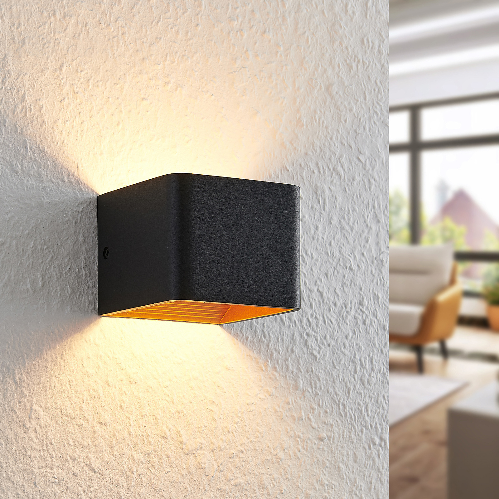 Attent Waakzaamheid verkorten Arcchio Karam LED wandlamp, 10 cm, zwart | Lampen24.nl