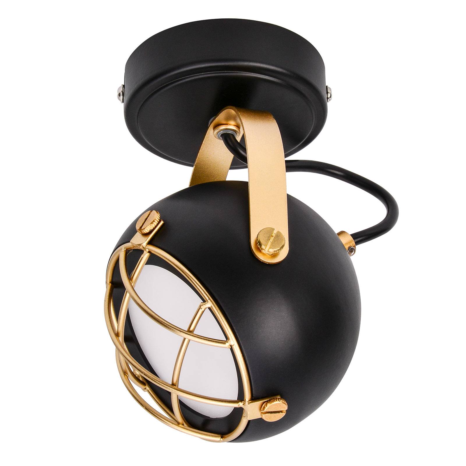 Lindby Dawid LED downlight in gold, 1-bulb, for Living / Dining Room, metal, GU10, 5 W, W: 12.6 cm, H: 18 cm