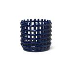 ferm LIVING Keramische mand, rond, Ø 16 cm, blauw, keramiek