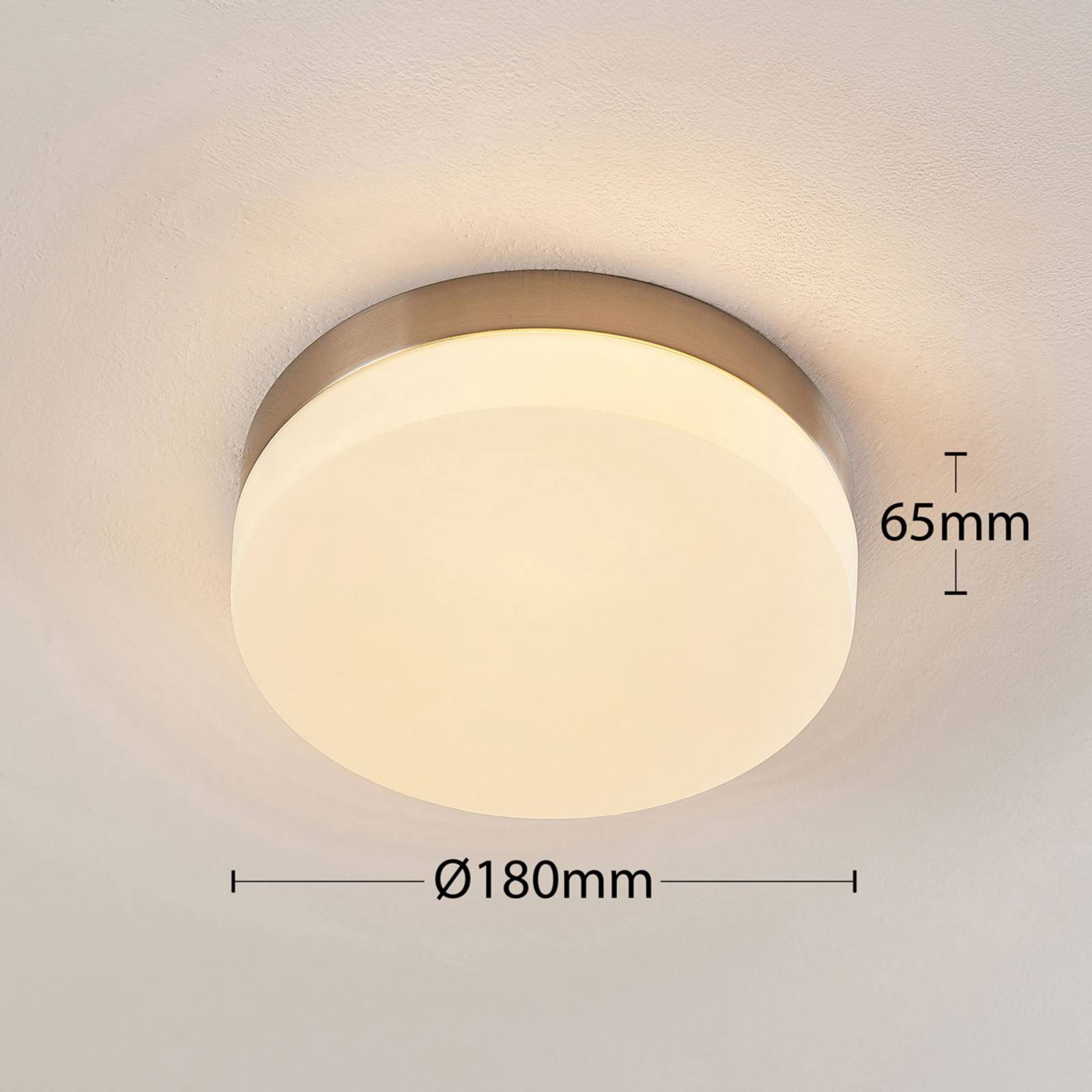 Łazienkowa lampa sufitowa Amilia, szklana Ø 18 cm