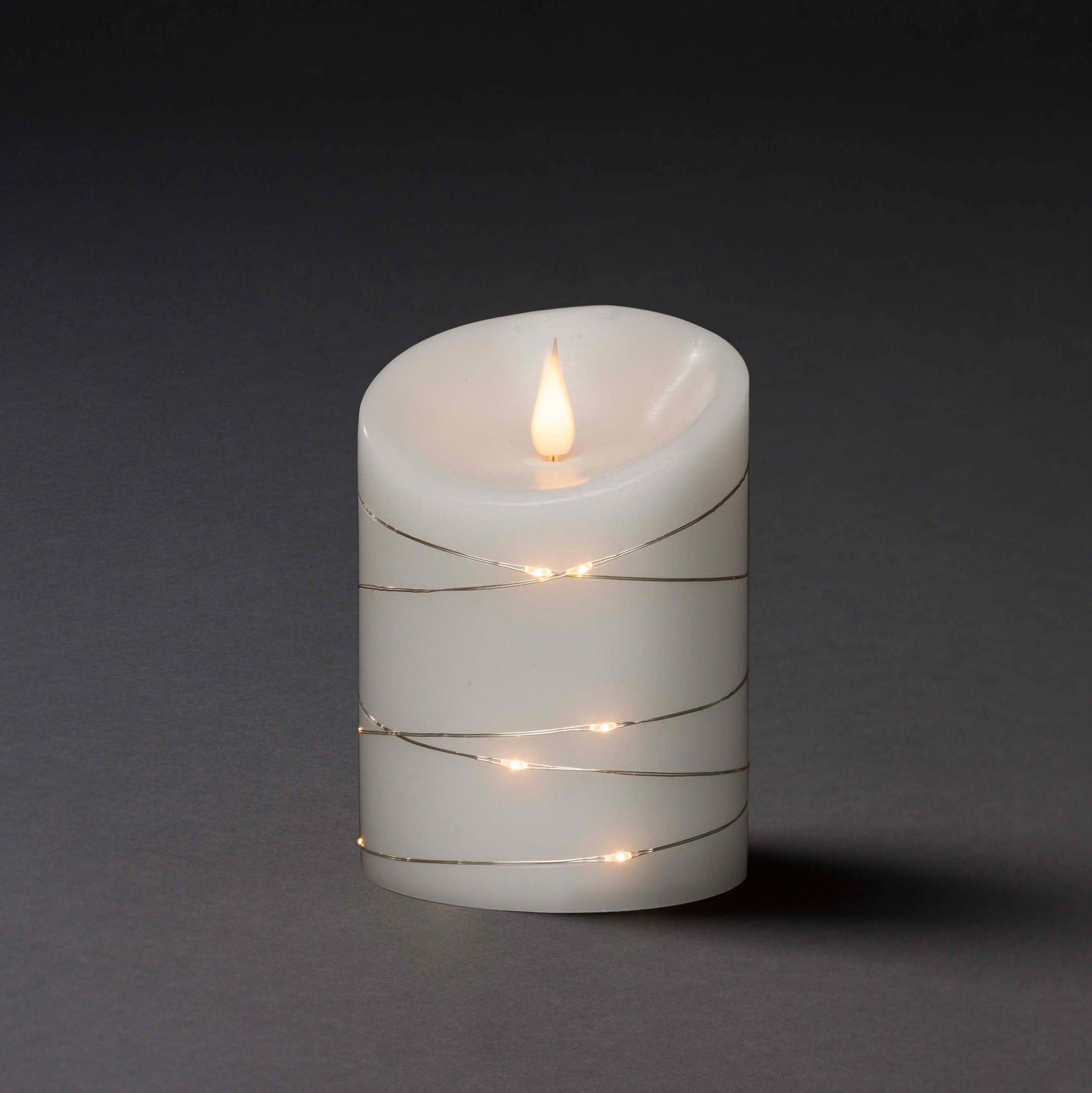 Bougie en cire LED blanche couleur de lumière blanc chaud 14 cm