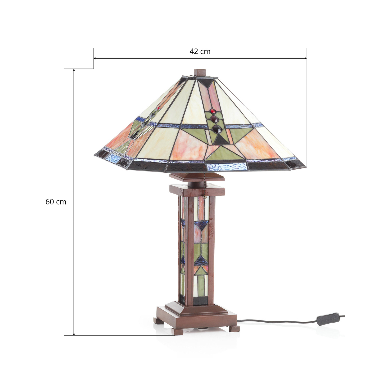 Stolní lampa Leondra v Tiffany stylu