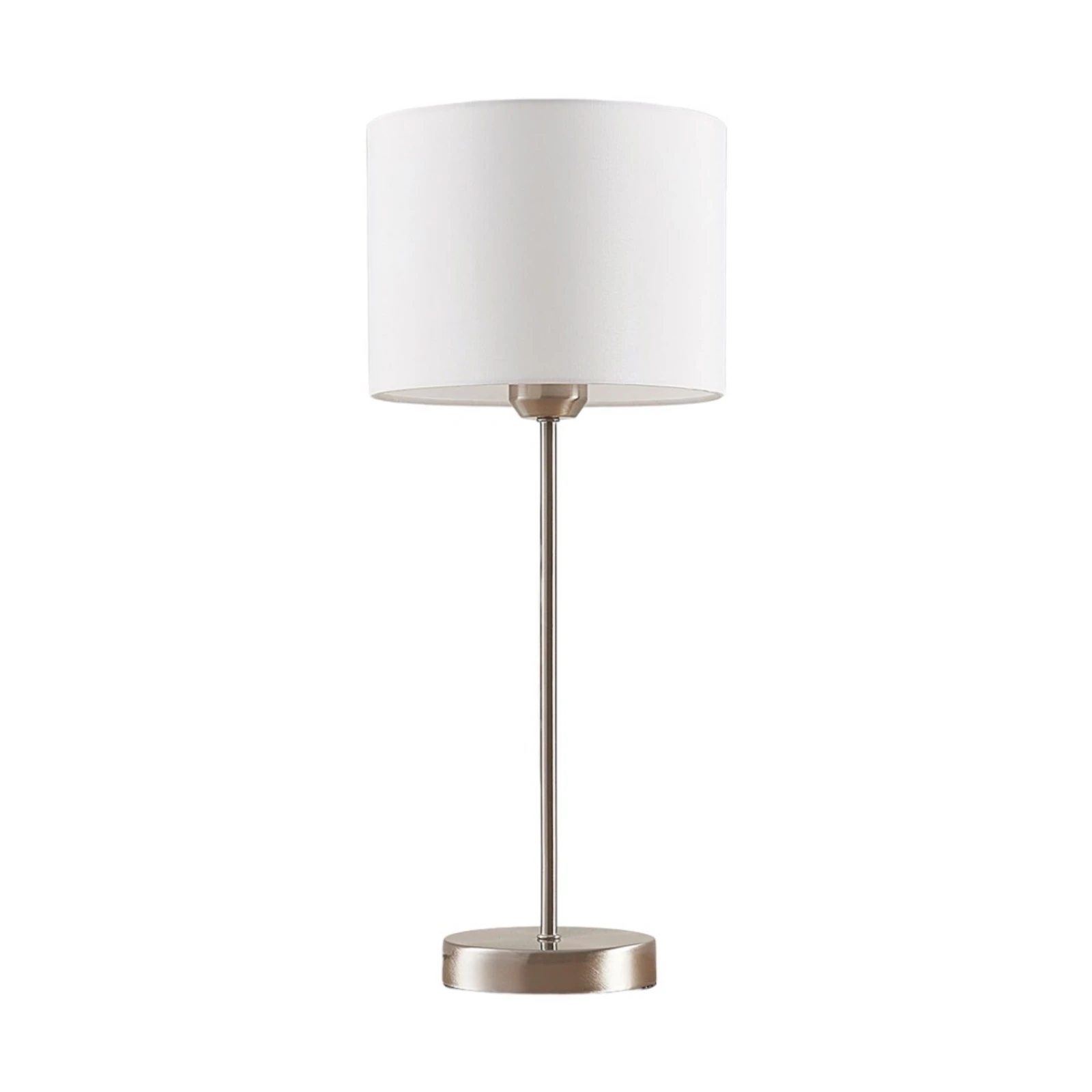 Lindby Tischlampe Annatina, weiß, nickel, Höhe 48 cm, Textil