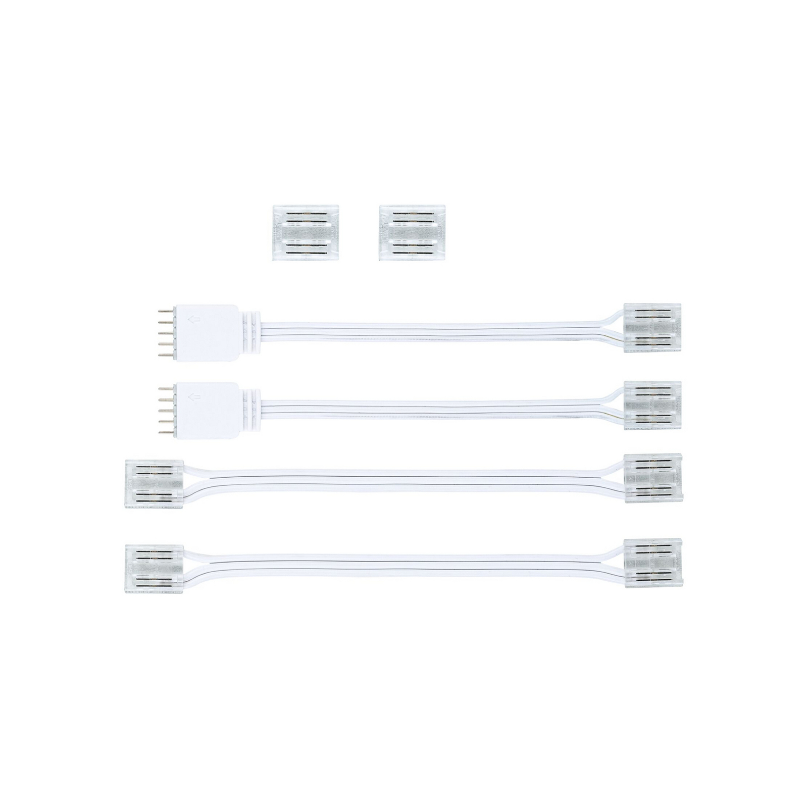 Комплект съединители Paulmann MaxLED COB за LED ленти, бял/прозрачен