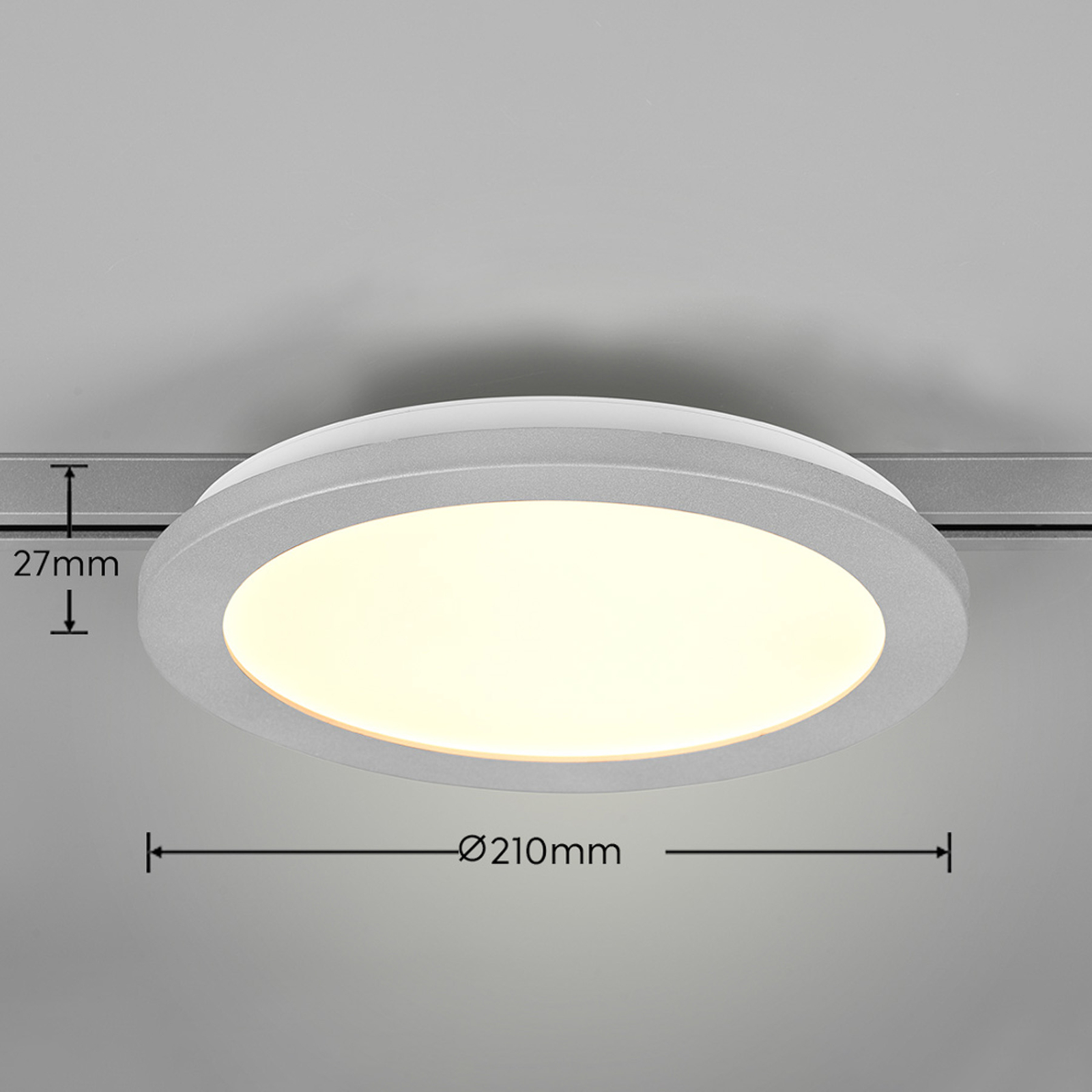 LED-kattovalaisin Camillus DUOline, Ø 26 cm, titaani