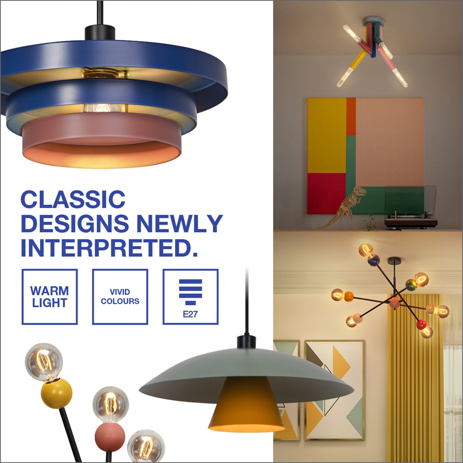 OSRAM bordlampe Decor Bubble, gul, 1 lyskilde, stål, E27