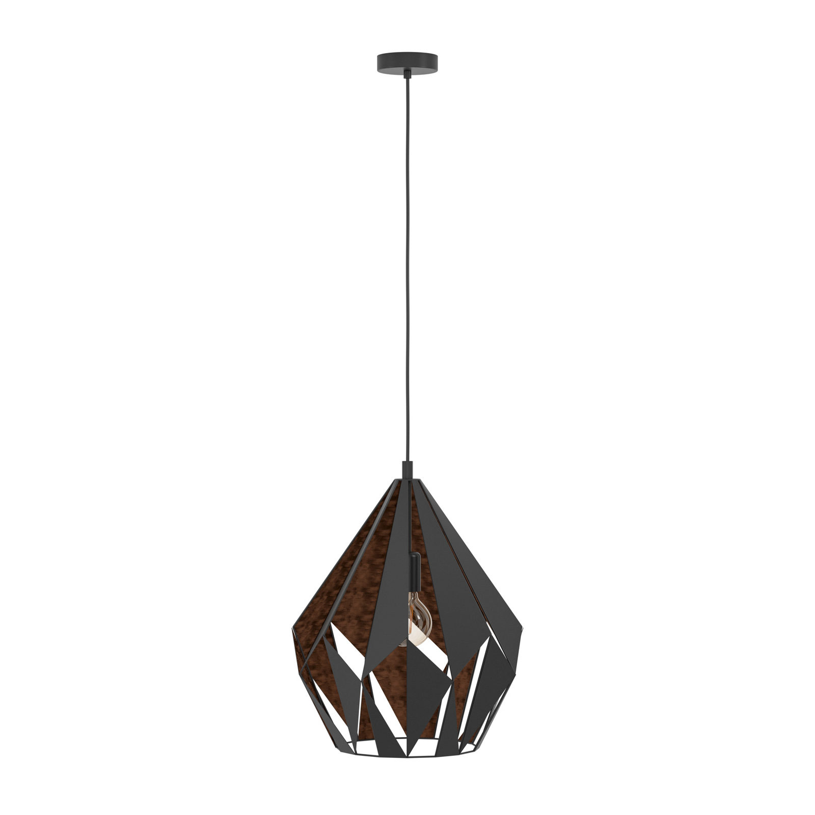 Suspension Carlton, noir/cuivre, Ø 38,5 cm