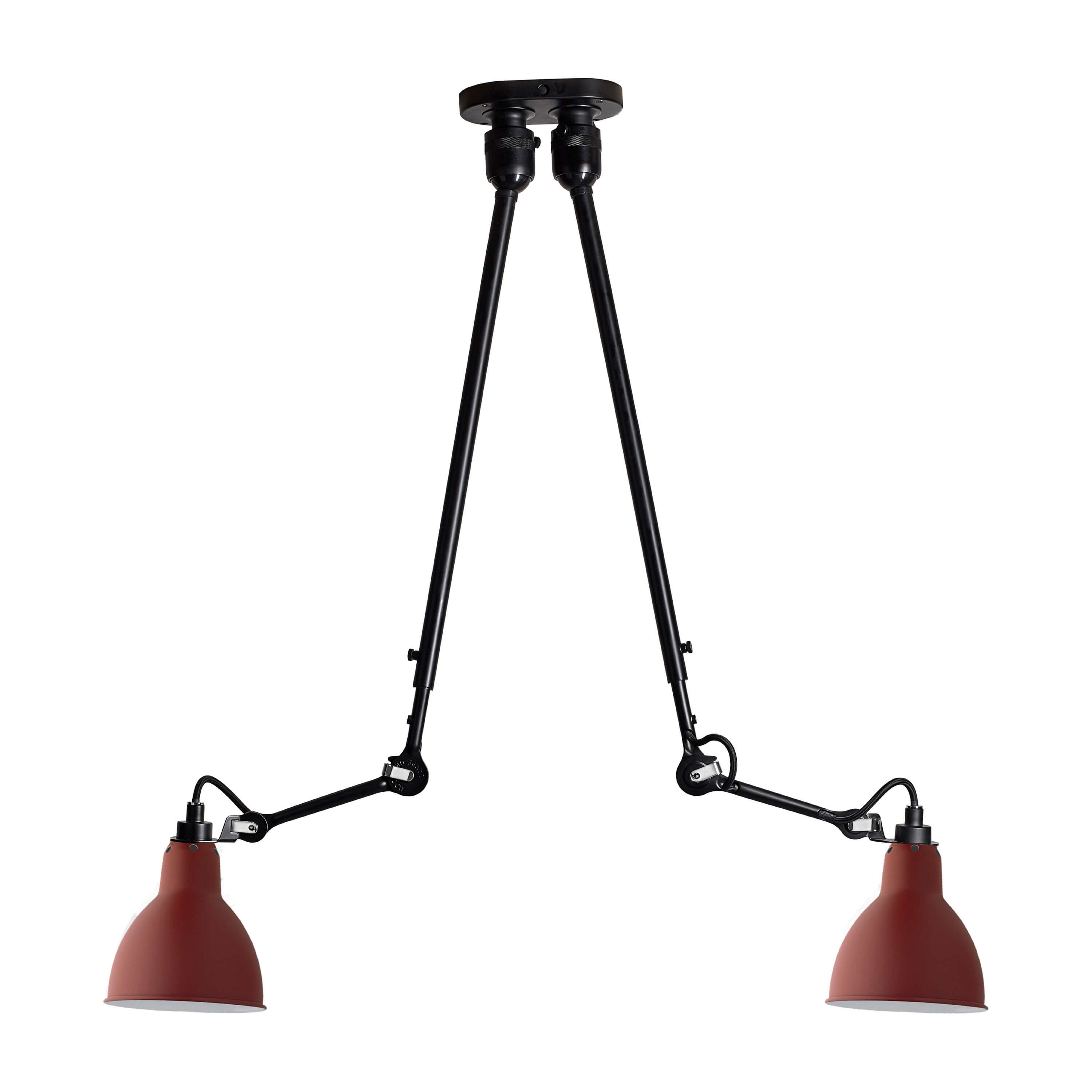 302 Doppelt Deckenleuchte Rot - Lampe Gras
