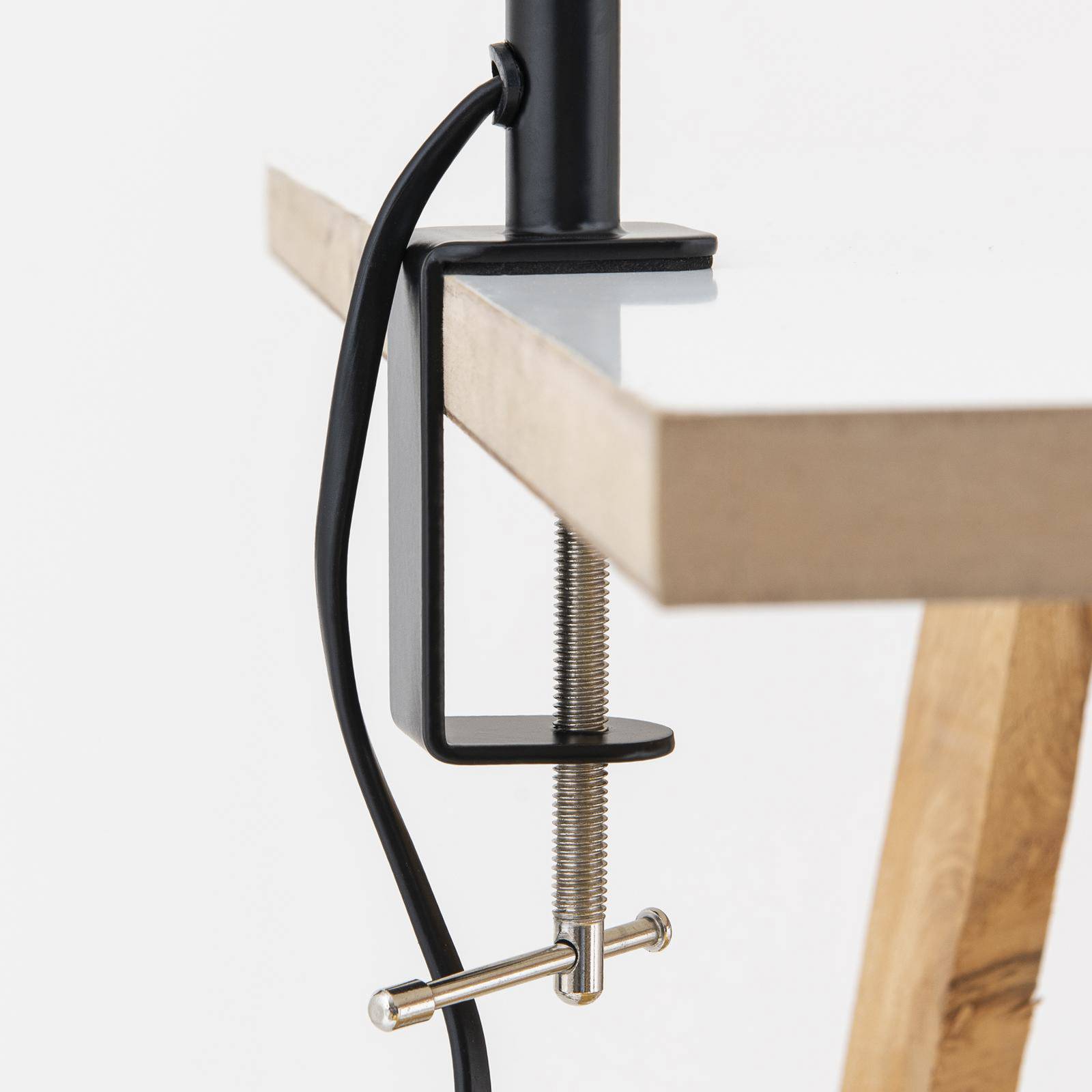 Lampa stołowa Dotty, kolor mosiężny, wysokość 65 cm, zacisk, GU10