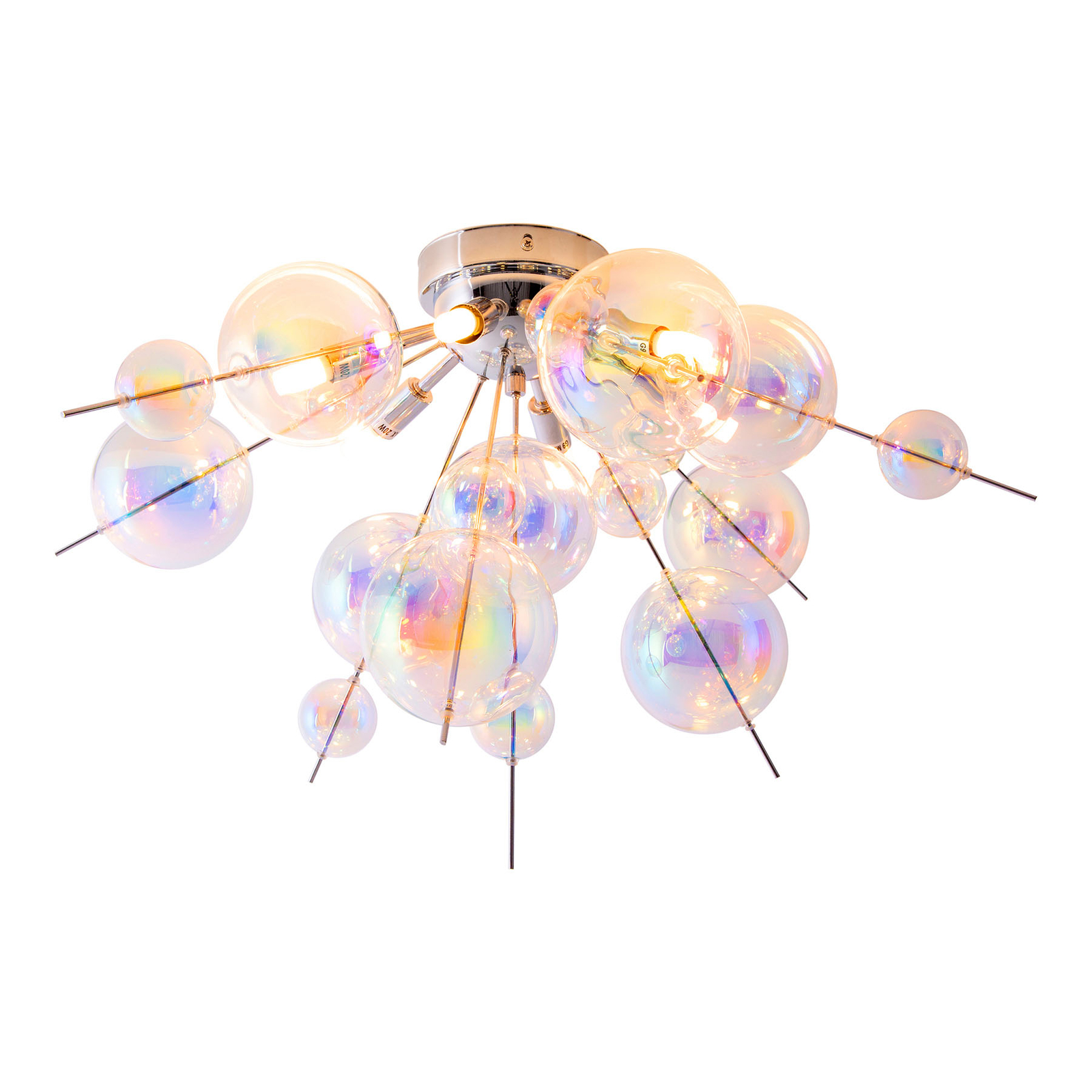 Explosion loftlampe i glas med 6 lyskilder