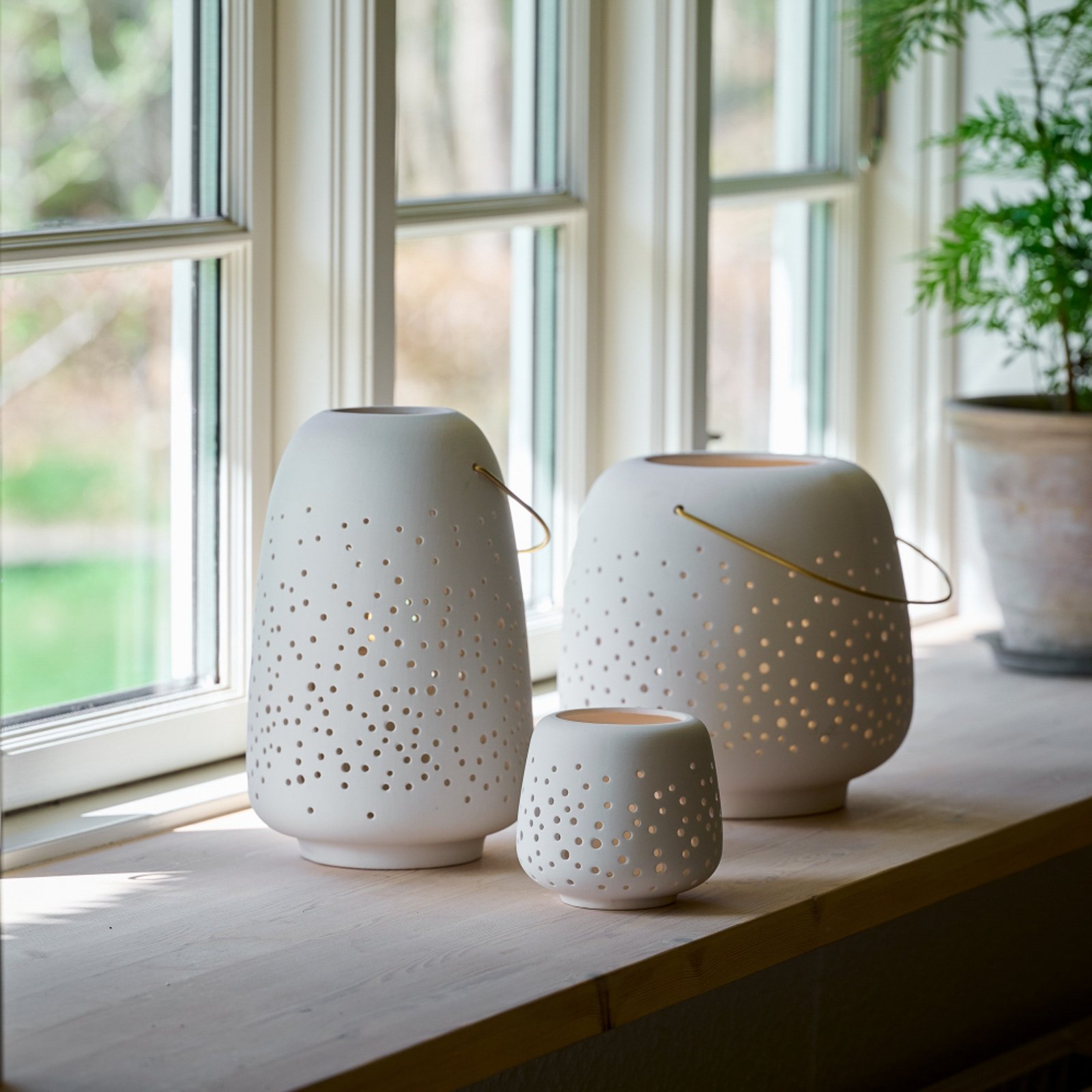 Lanterna in ceramica, 11 x 10 cm, bianca - Uyuni Lighting