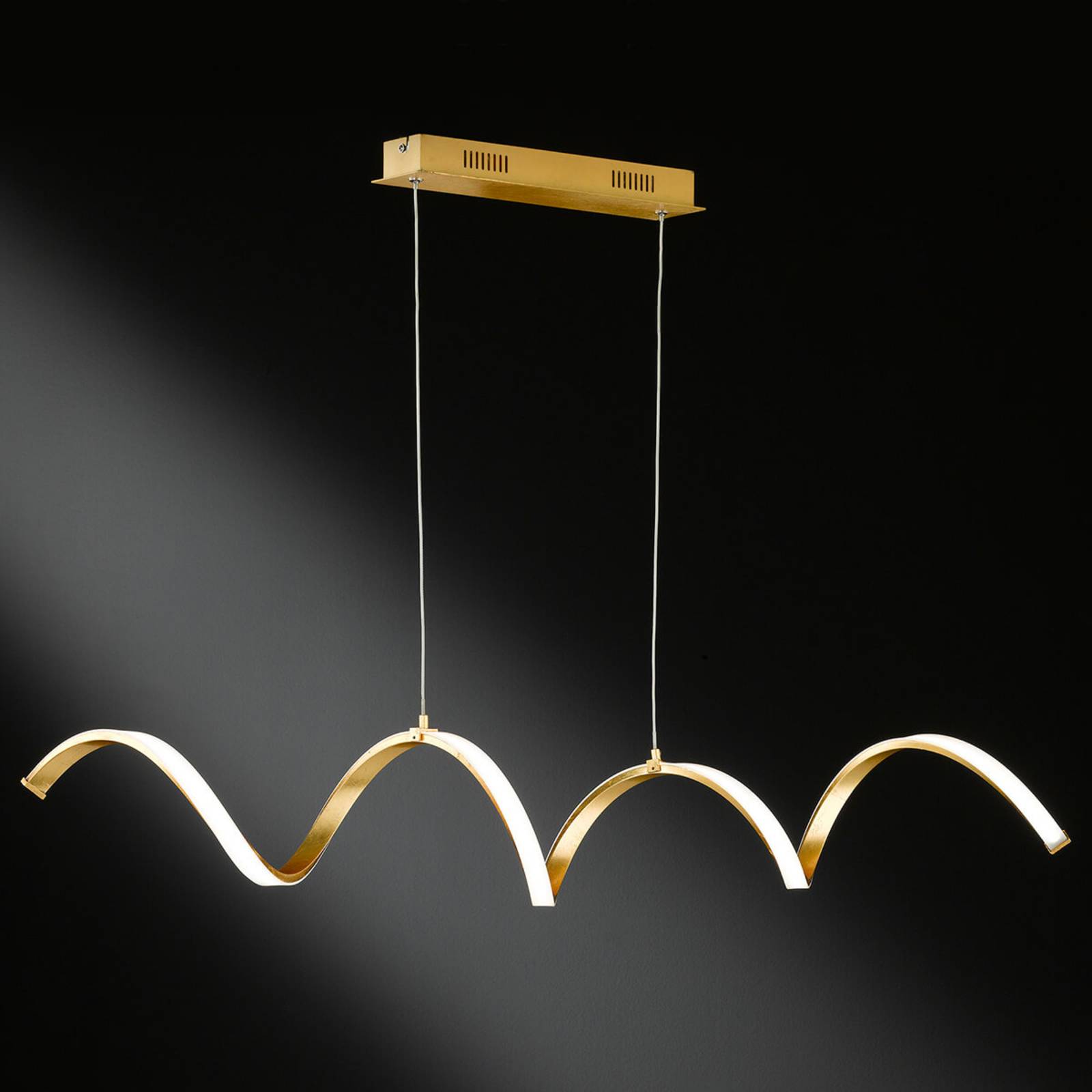 Russell - ekstrawagancka lampa wisząca LED, złota
