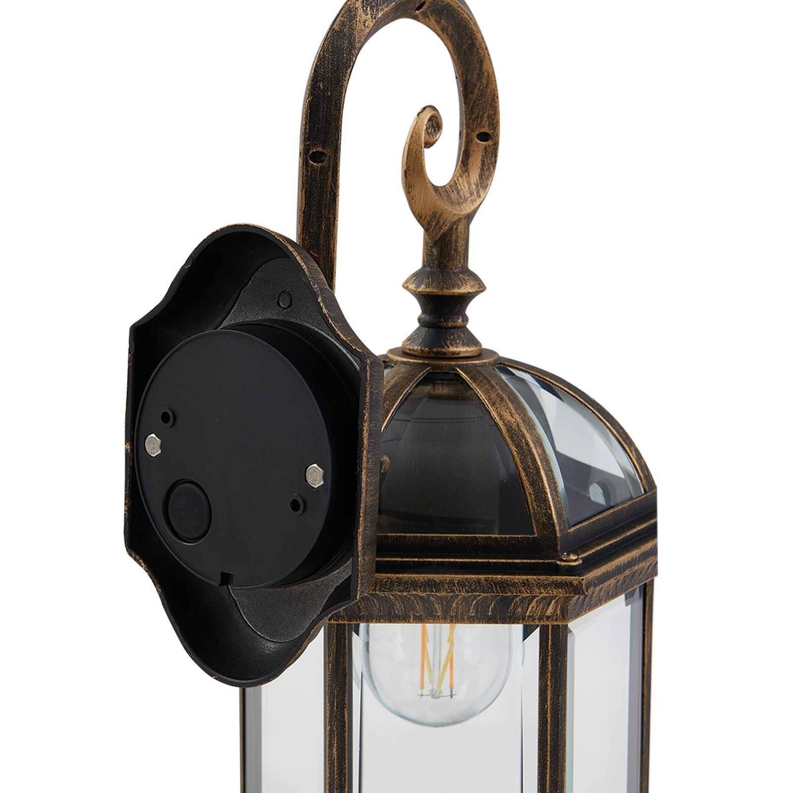 Lindby outdoor wall light Adelisa, gold antique, aluminium, height 39 cm