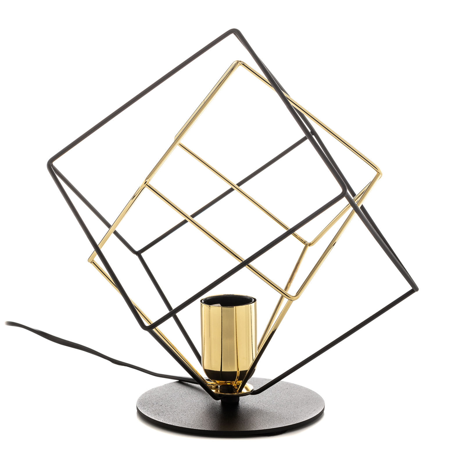 Stolová lampa Alambre s 1 svetlom, zlatá/čierna